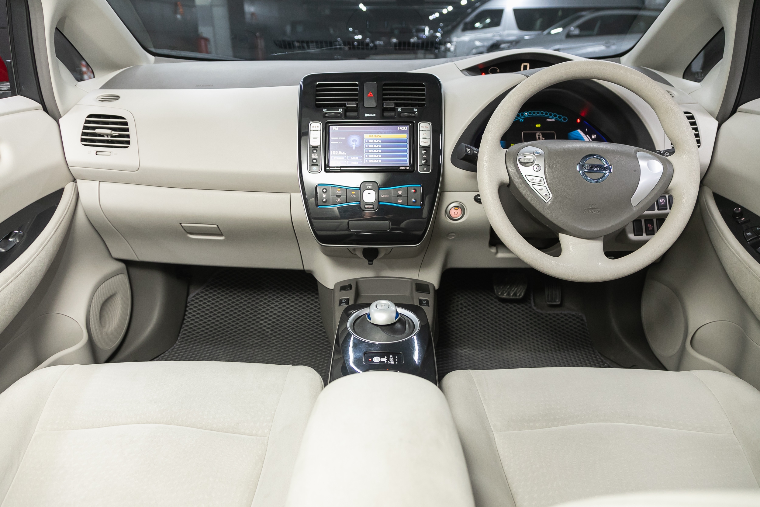 Nissan Leaf front interior + dashboard